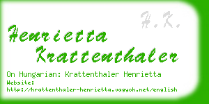 henrietta krattenthaler business card